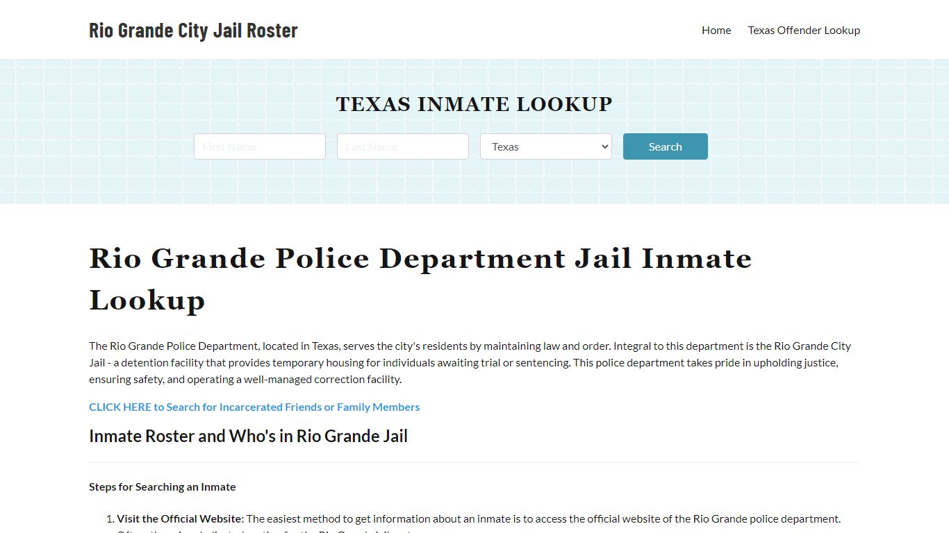 Rio Grande Police Department & City Jail, TX Inmate Roster, Arrests ...