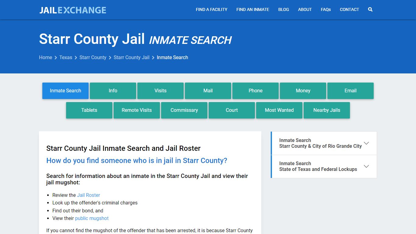 Inmate Search: Roster & Mugshots - Starr County Jail, TX